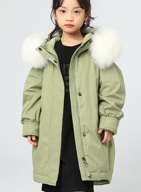 女童羽绒服中长款2022冬季新款加厚儿童羽绒服中大童装外套21165