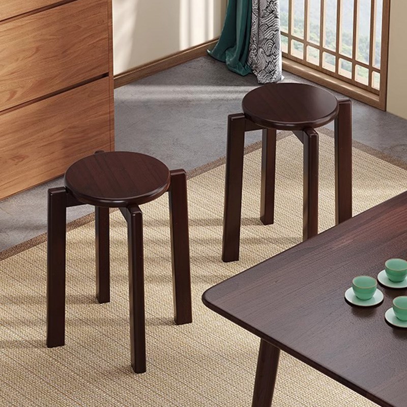 楠竹圆凳子可叠放家用结实耐用客厅小凳子板凳矮凳餐凳轻奢高级感