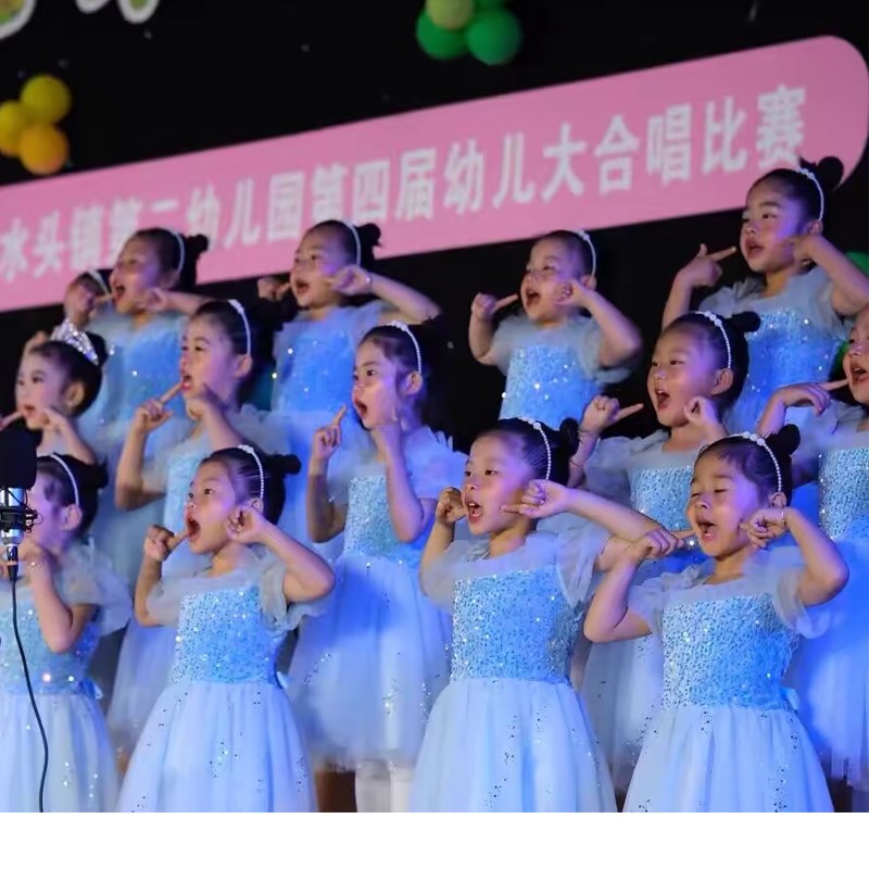 六一儿童大合唱演出服儿童诗歌朗诵比赛服装中小学生合唱团表演服