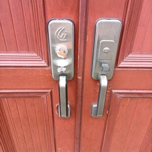 防盗门面板不锈钢门门把手锁具配件按压门 大把拉手老式 按压式 老式
