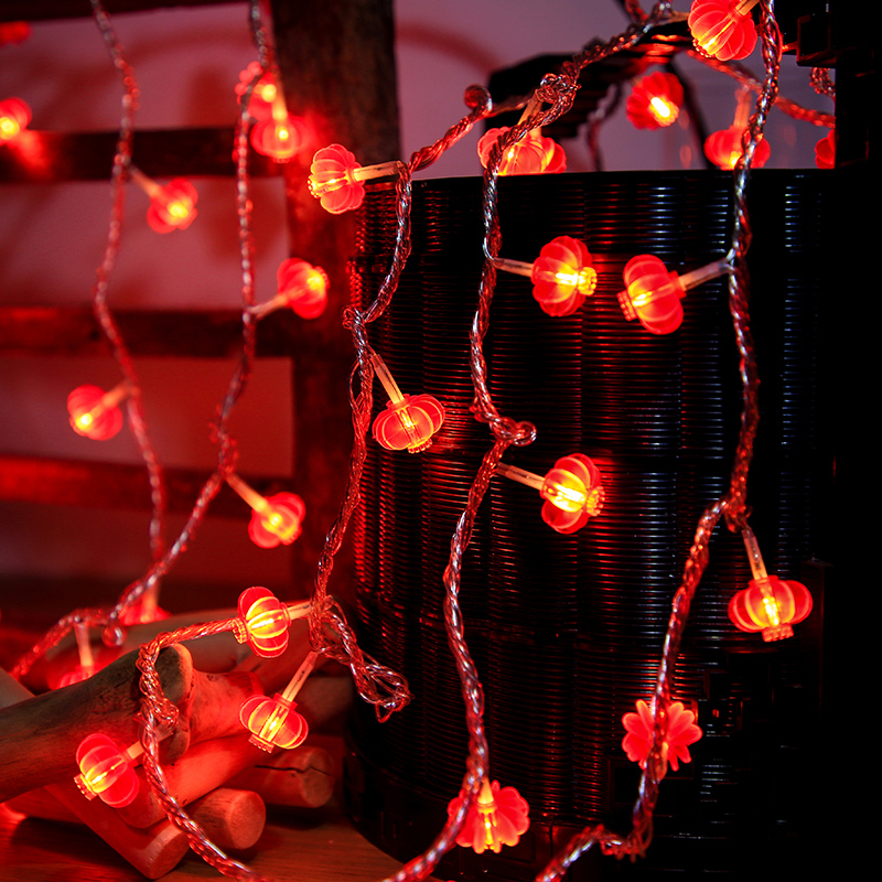 LED小彩灯闪灯串灯满天星春节装饰挂件家用过年红灯笼新年装饰灯