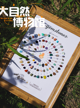 90种天然矿石消磁石相框创意桌面摆件乔迁礼物水晶玛瑙石墙面装饰
