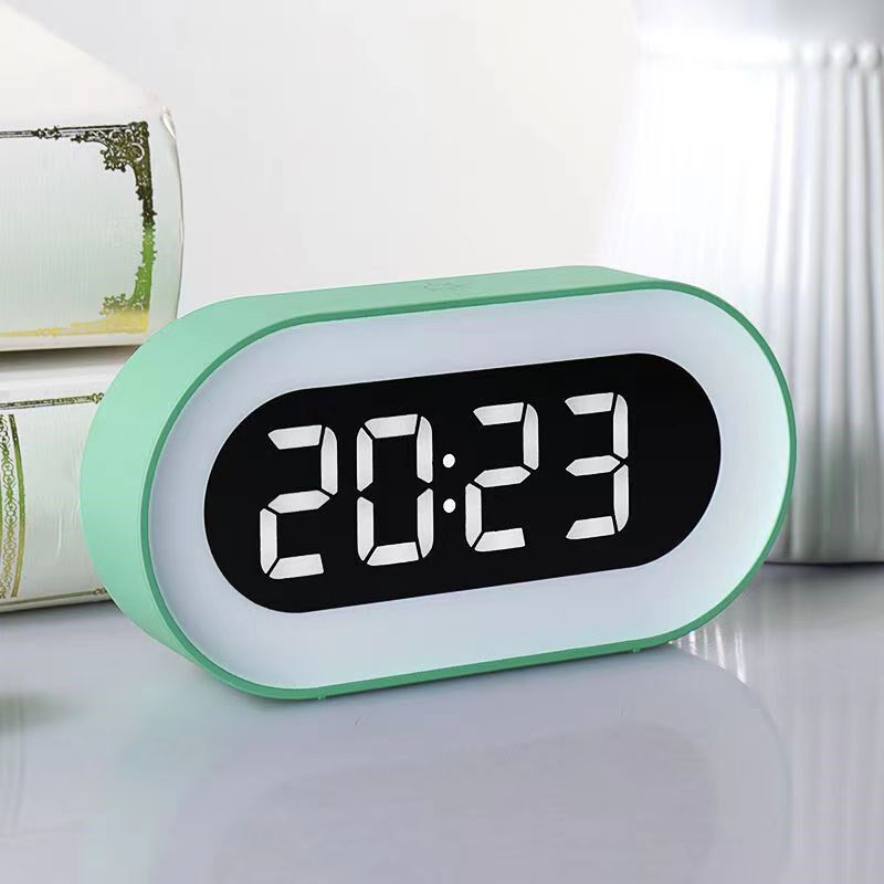 学生儿童起床闹钟音乐贪睡闹表婴幼儿宝妈床头小夜灯静音夜光充电