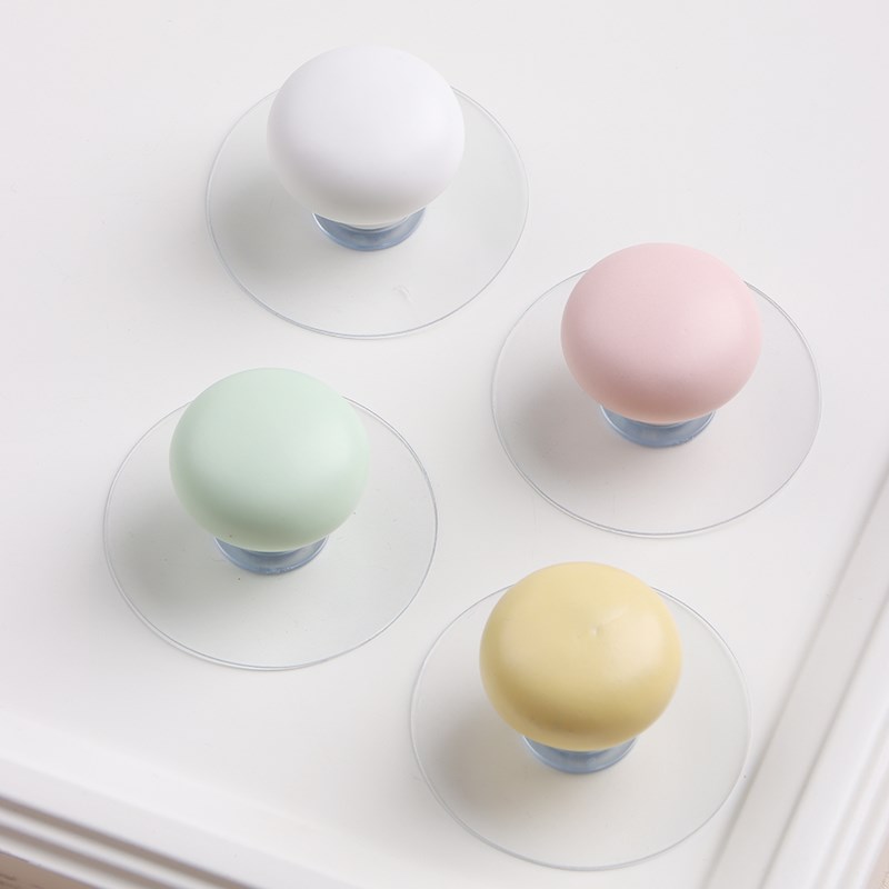 衣柜粘贴式拉手纽扣抽屉橱柜门无痕免钉贴强力免打孔柜子把手圆形