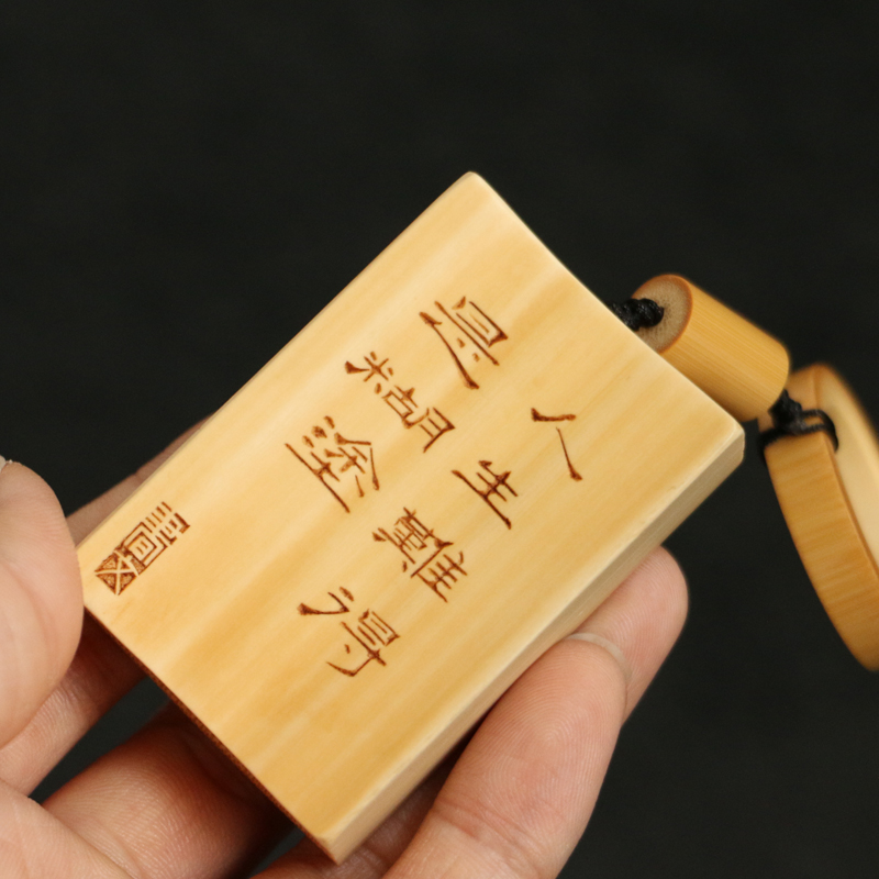 精品名家书文纯手工雕刻超厚老玉竹手牌文玩竹雕玉竹实心竹手把件