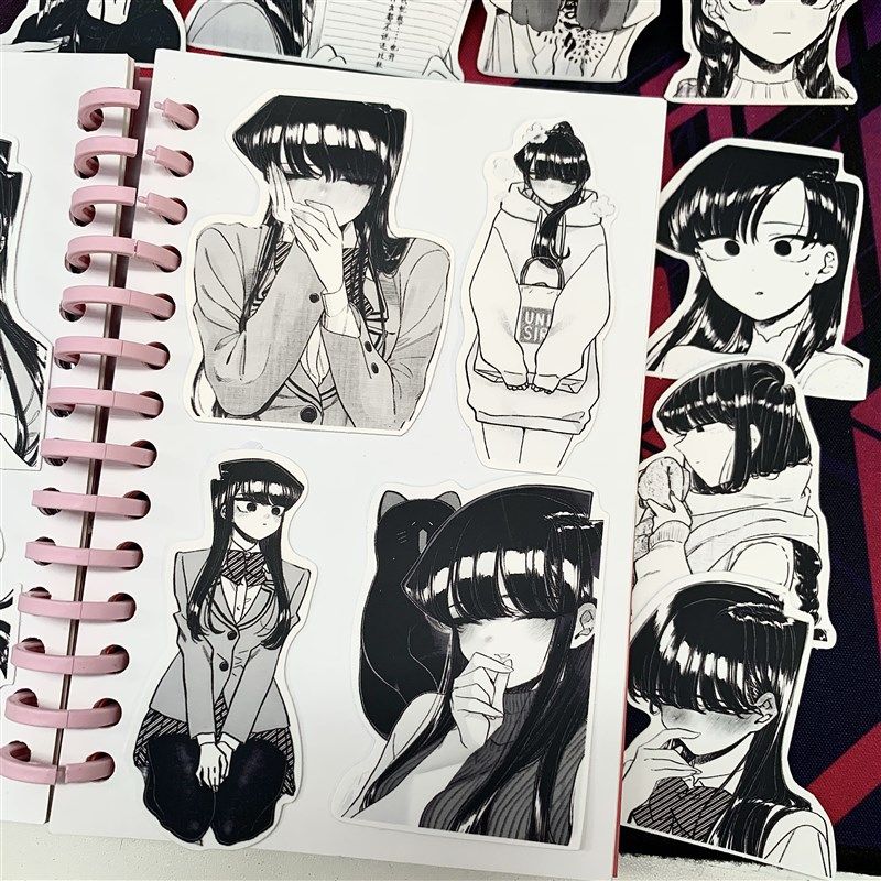 黑白漫画古见同学贴纸贴画装饰防水高清动漫贴防晒贴笔记本文具贴,文具电教/文化用品/商务用品,贴纸/立体贴纸,淘宝优惠券,粉丝福利购,淘宝优惠卷