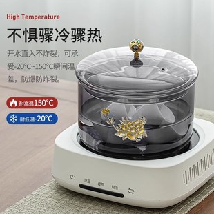 玻璃茶洗办公室家用功夫茶具配件废水缸高硼硅耐高温带盖茶盂水盂