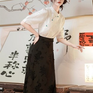 改良汉服女款夏季唐装中国风上衣女小个子国风旗袍新中式女装套装