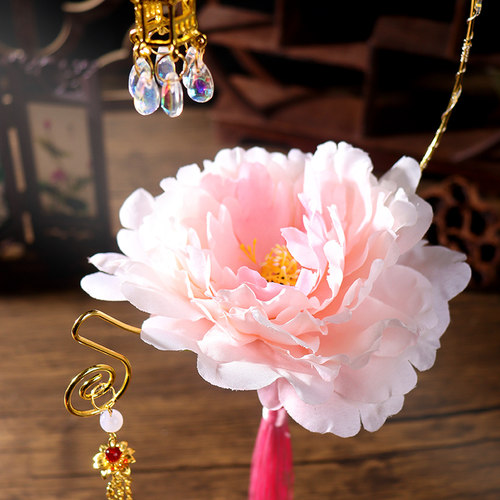 古风手提发光莲花灯diy汉服搭配宫灯材料包古装大唐装饰灯笼挂件