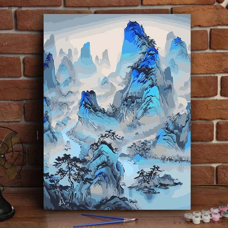 速发中式古风数字油画客色高颜值填厅房间装饰画减压解闷手工画
