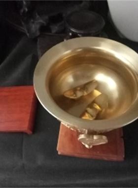 速发办公室元宝聚宝盆摆件套装纯你元宝香开招财迷铜炉业礼品开运