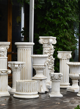 速发欧式花盆柱摆件婚庭婚礼道具柱子装座复古花园庆院台底饰