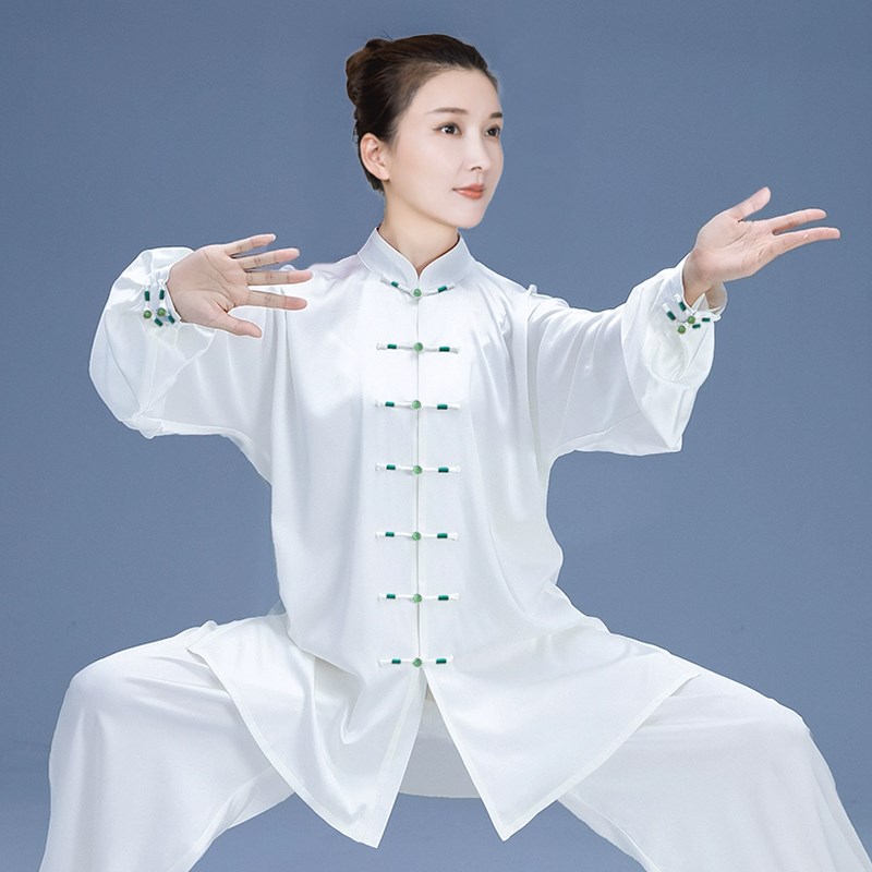 速发太极夏款新款2024高酸表演太极拳练功服春服季醋端缎八段锦服
