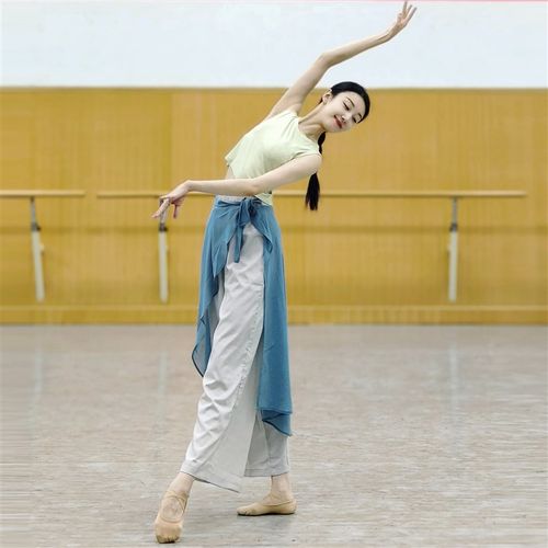 速发穿国风舞芭蕾古新舞练功服舞蹈裤演出服纱裙新典搭演出