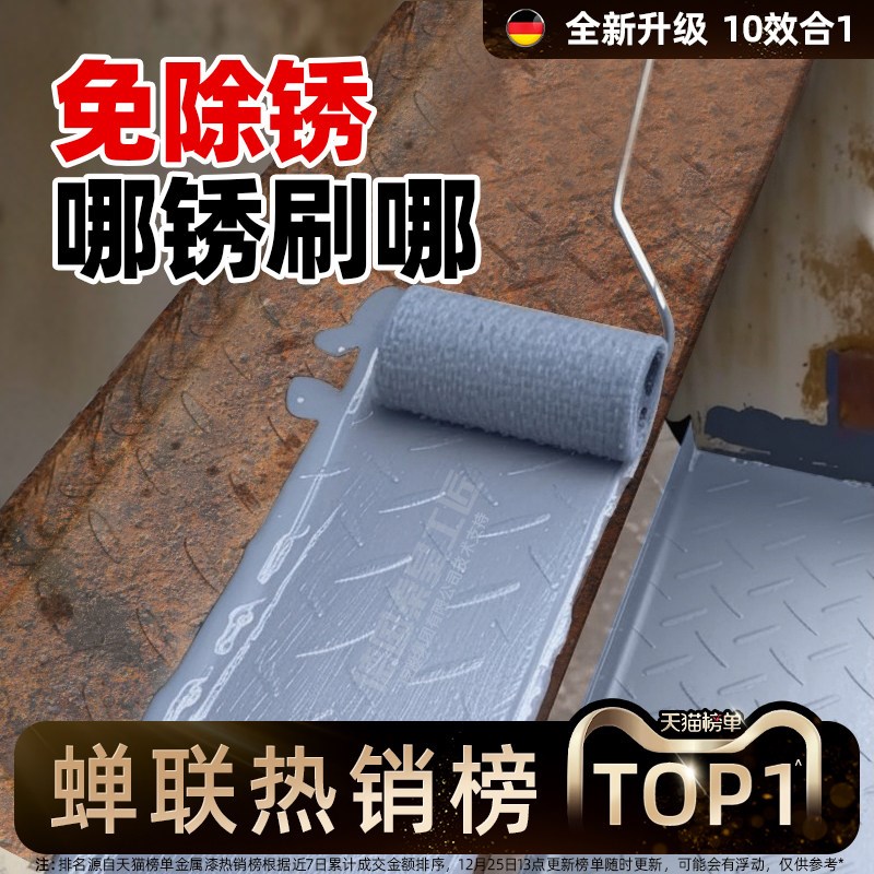 速发铁锈转化剂防锈漆金属防腐灰色水性油漆底漆彩色钢瓦翻新免除