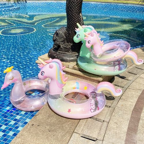 速发龙童游泳鹅加厚天圈浮圈男童彩虹恐儿腋下圈