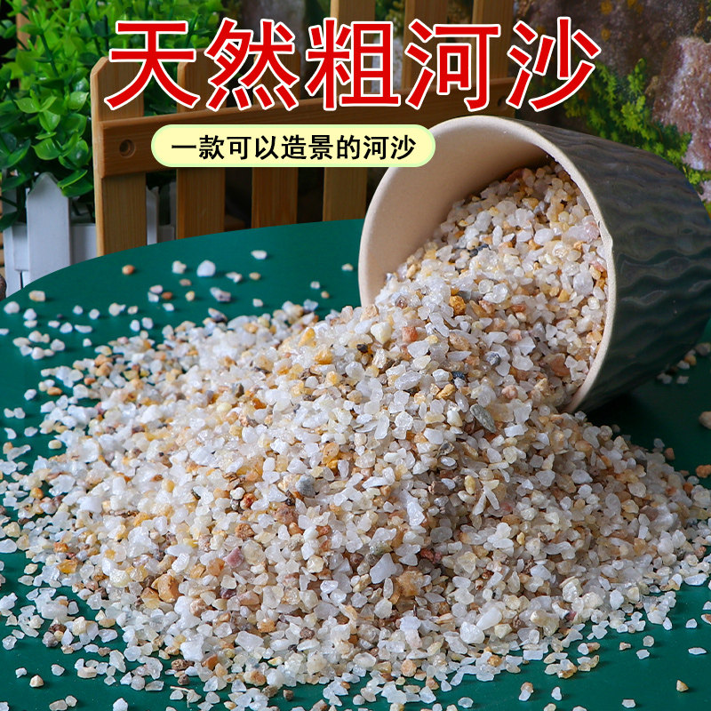 速发多肉铺面石子鱼缸底流造石沙砂石河沙原生溪砂石铺底景子沙子
