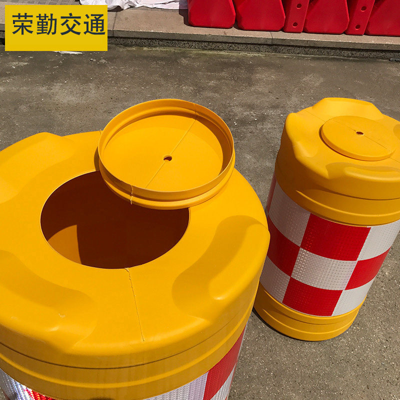 速发滚塑防撞桶吹塑料交通安全设施高速圆形隔离墩注水反光桶600*