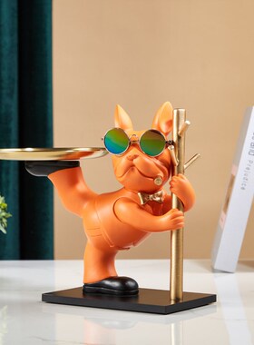 速发入客玄脂轻奢法斗犬树关收纳摆件托盘狗鞋柜户厅高档装饰