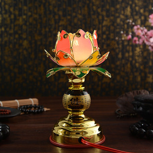 速发小佛灯佛具用品 灯泡佛供明莲花灯佛供灯长款灯菩萨佛灯