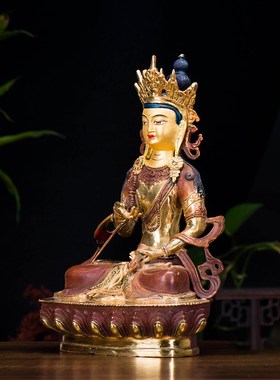 快速发货用品摆件28cm 室内z家用国产铜半鎏金尼泊尔金刚萨埵铜像