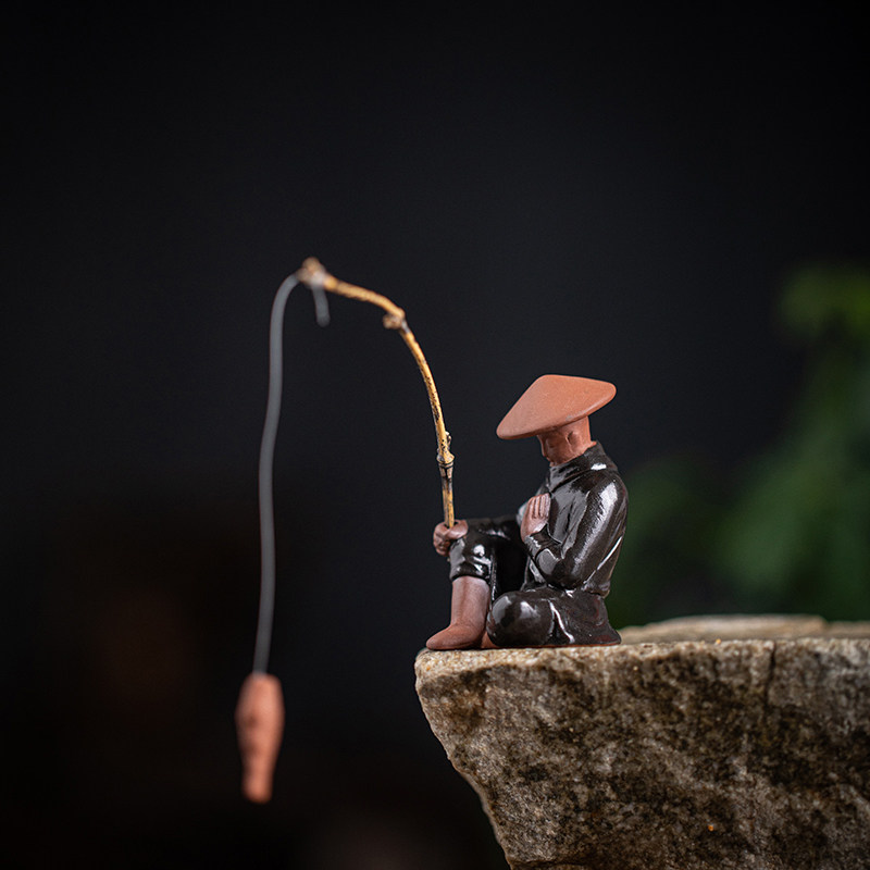 快速发货古e风禅意陶瓷江湖故人侠客钓鱼人物小摆件鱼缸假山微景,家居饰品,装饰摆件,淘宝优惠券,粉丝福利购,淘宝优惠卷