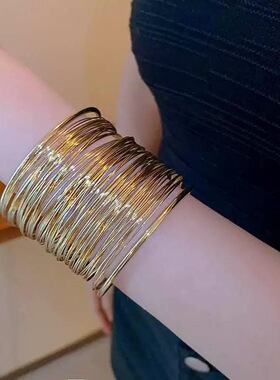 甜美多层镂空可调节开口金属手镯