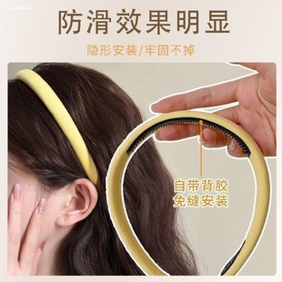 日韩发箍防滑齿条硅胶齿头箍防滑落不容易掉内贴胶条拯救闲置发箍