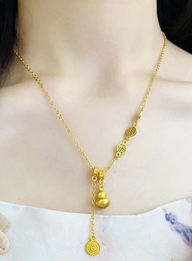 彷黄金项炼女彷金5G套炼葫芦福禄