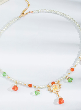 古风项链女珍珠软璎珞汉服璎珞宋