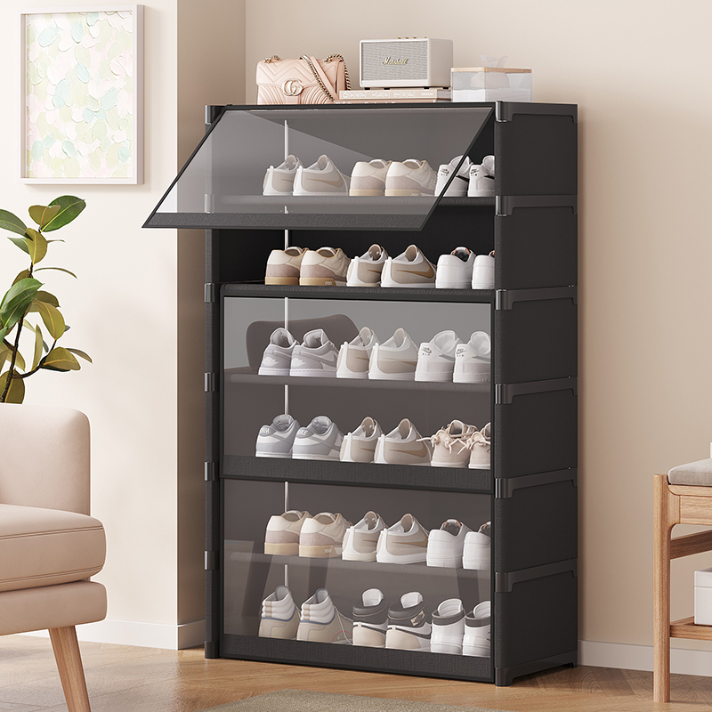 速发简易鞋柜入户门大容量多层空舍鞋架尘防子翻盖鞋子收纳神器省