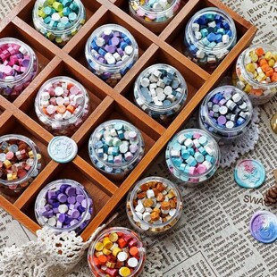 速发200粒八边形火封蜡粒64色珠光火印漆章蜡粒火漆封蜡漆印手账