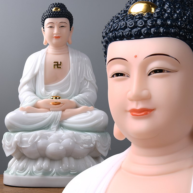 速发汉来玉释迦牟尼佛佛像三宝佛药师佛南无阿弥陀佛家用供奉如白