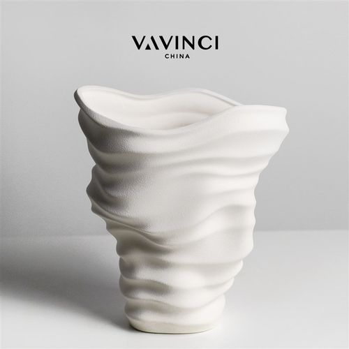 速发新品简陶黑白约瓷艺客花器花瓶摆件样板房售楼处术厅玄关软装