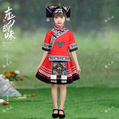 速发新款儿童少数民族服装普米族演出服男童舞台舞蹈服合唱服表演