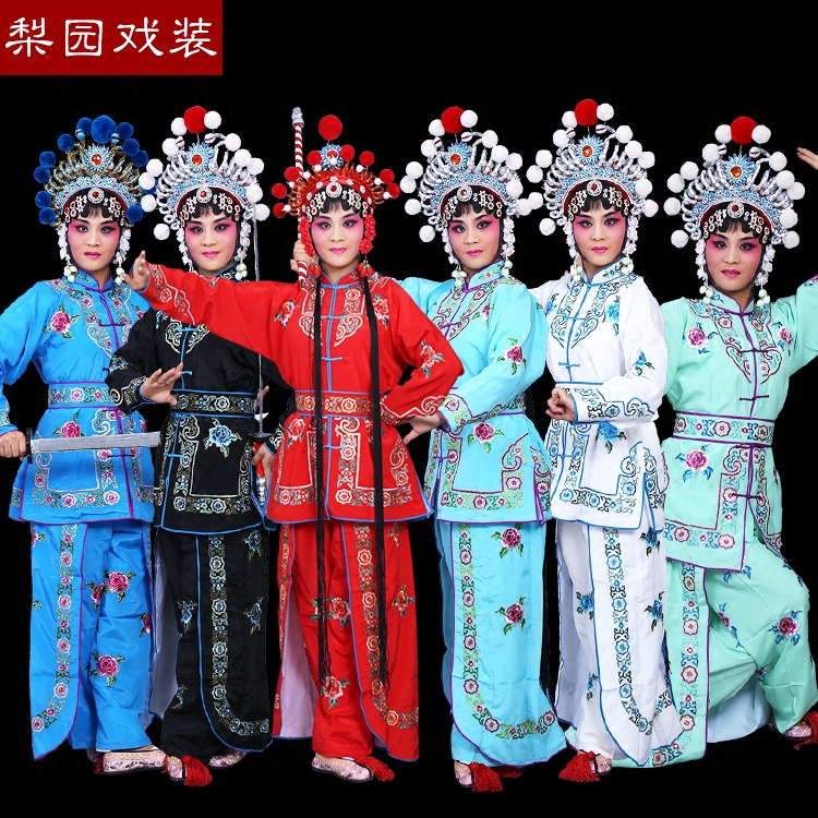 速发戏打服装盗仙草白蛇曲白衣素贞战衣裙武旦衣刀马旦战衣裙古装