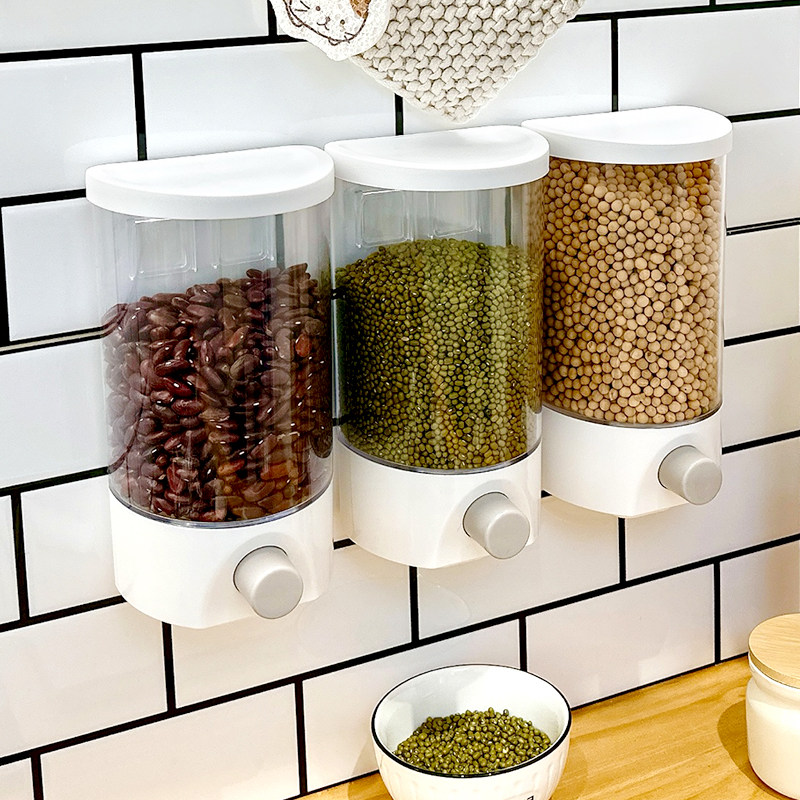速发五谷杂粮收纳盒厨房壁挂式米桶防虫防潮密封罐粮食谷物绿豆储