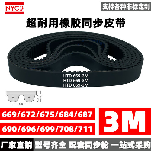 NYCD橡胶同步带HTD3M同步轮皮带