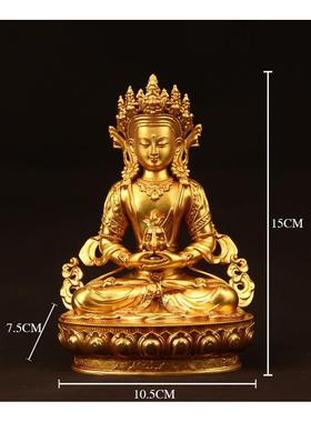 古法鎏金 长寿佛铜佛像紫铜纯铜家居摆件可定制纯金工厂直销