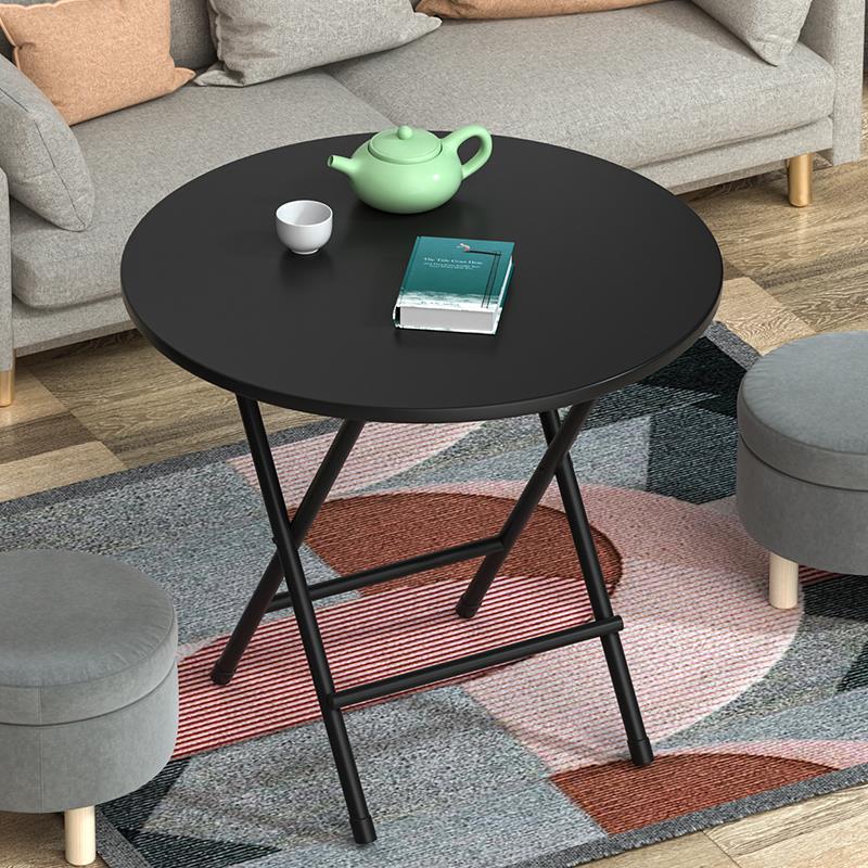 圆桌折叠桌饭桌家用写字学生宿舍床头小户型简易桌少女吃饭出租屋