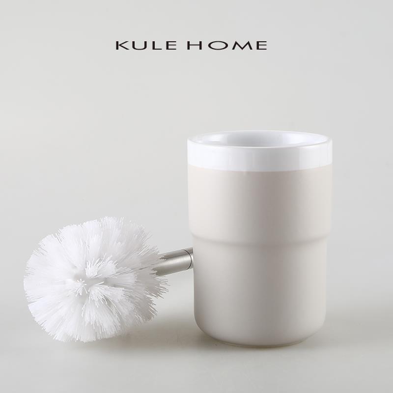 KULE HOME 陶瓷家用马桶刷套装卫生间洗厕所刷子长柄清洁刷无死角