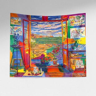 卧室布置超大装 风景名画背景布 饰布墙布 房间艺术挂布 马蒂斯风格