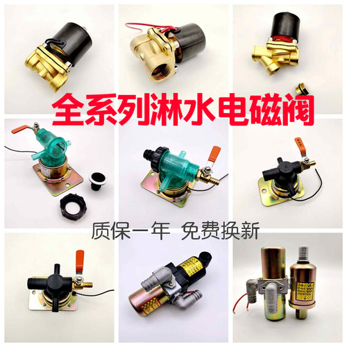 货车淋水电磁控制阀24V重汽刹车滴水器喷放水双路开关带滤网12伏