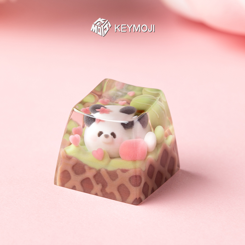 KEYMOJI动物冰淇淋卡皮巴拉熊猫主题单个创意个性键帽Wooting磁轴