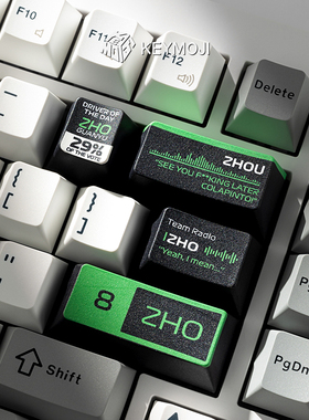 KEYMOJI周冠宇F1车手TR热升华赛车个性键帽原厂高度Wooting磁轴