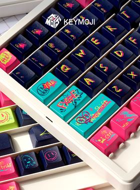 KEYMOJI手绘涂鸦主题键帽ROG夜魔磁轴迈从小蜜蜂68机械键盘原厂