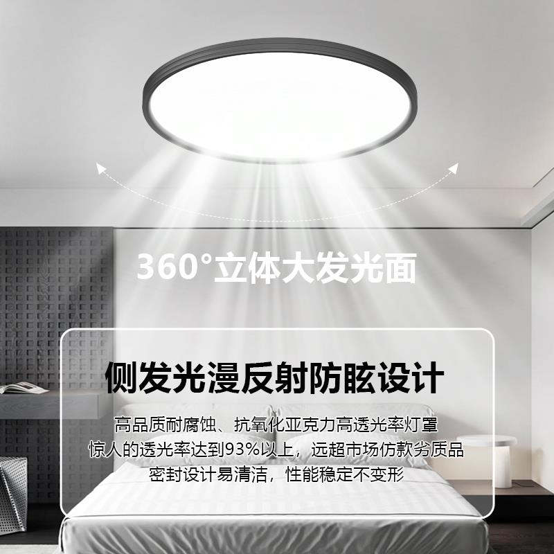 意式极简无缝隙超薄书房儿童卧室灯吸顶灯全光谱护眼客厅LED灯具