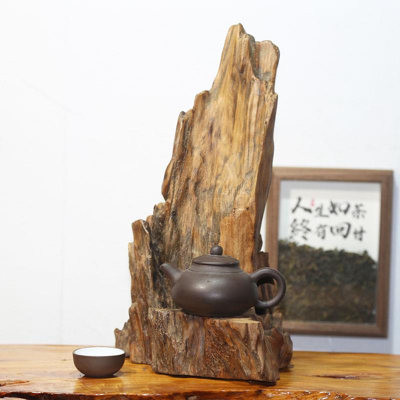 天然树根底座摆件风化枯木随行禅意根雕实木奇石底座茶桌客厅落地