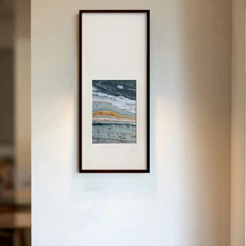 世外桃源新中式山水风景玄关挂画茶室书房入户客厅墙壁大气装饰画