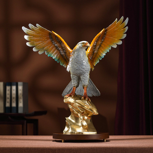 黄铜工艺品鹏程万里全铜老鹰摆件办公室桌面摆设品商务礼品